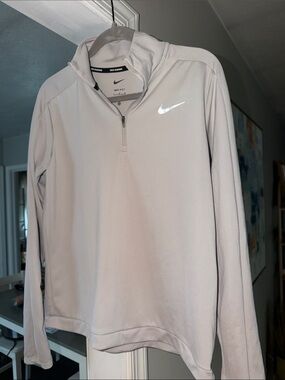 Nike Light Gray Quarter-Zip Dri-FIT Pullover